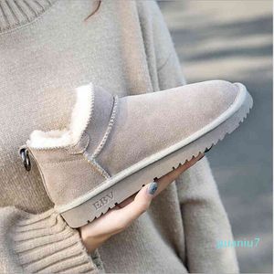Bottes neige femmes hiver sauvage coréen tube court fond plat pain chaussures étudiants plus velours coton B347