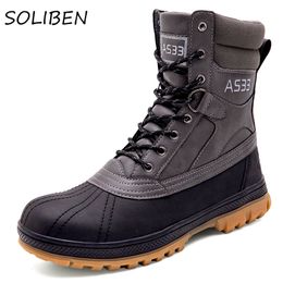 Laarzen Soliben Tactical Military Combat Boots Men Ankle Boot Hunting Trekking Camping Mountaineering Winter Work Shoes Casual Boots 230812