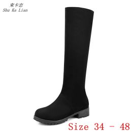 Boots printemps automne femmes genoues bottes hautes femme FEMME CHIGH HIGH BOOTS BOOTS BOTAS Plus taille 34 40 41 42 43 44 45 46 47 48