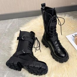 Boots Spring Motorcycle Cosplay's High Long Tube Leather Knight Boot Punk Gothic Classic Black Talon Chaussures