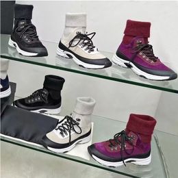 BOTS Spring Socks Diseñador de diseñador Fashion Fashion Shoes High Top Top Torning Bottom Torners Plataforma Mujer Laces de zapatillas cortas Tamaño 35-41 con 87586 S