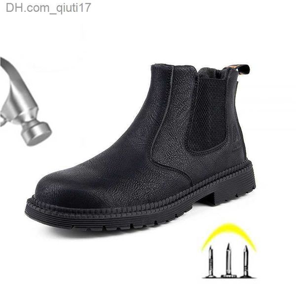 Bottes Pointe en acier anti-choc et anti-perforation Chaussures de protection du travail Semelles en caoutchouc pour hommes Chaussures de sécurité antidérapantes et résistantes à l'usure Z230803