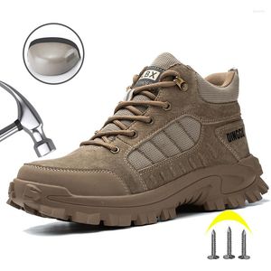Bottes de sécurité à bout en acier pour hommes, chaussures de travail indestructibles, Anti-perforation, résistantes à l'usure, chaussures de Construction