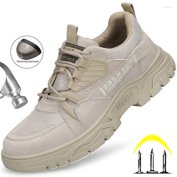 Botas Zapatos con punta de acero Hombres Mujeres Seguridad Indestructible Zapatillas de trabajo Transpirable A prueba de pinchazos Antideslizante Coustruction