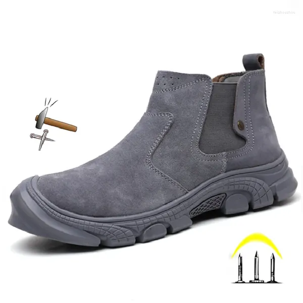 Botas Zapatos de seguridad para el trabajo con punta de acero para hombre, zapatillas de deporte industriales para exteriores, a prueba de pinchazos, a prueba de soldadura, indestructibles