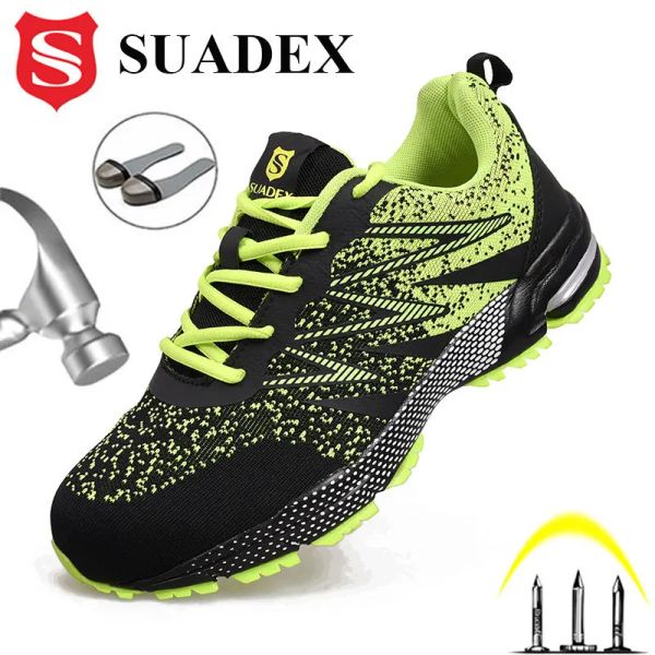 Boots Suadex Safety Shoes Men Femmes Steel Toe Boots Antismashing Work Sneakers Légères chaussures d'été respirantes Eur Size 3748