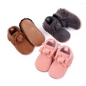 Botas Suefunskry Baby Girls Suela suave Arco con borlas Antideslizante Primeros zapatos para caminar Niño para otoño invierno