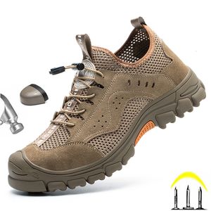 Boots Summer Bustable Industrial Men Chaussures Travail Sneakers en acier Toe Sécurité non glissant Indestructible Shoe Punctureproof Boot 230812