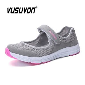 Boots Summer Breathable Femmes Sneakers décontractés sain marche Mary Jane Chaussures Mesh Fashion Mother Gift Flight Flats 3542 Taille