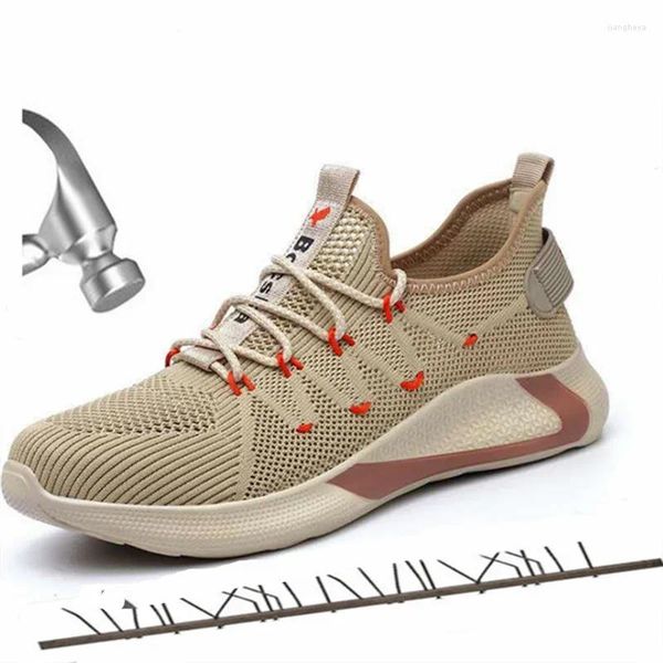 Boots Summer Men's Steel Toe Cap Work Protective Work Outdoor Anti Smashing Chaussures Men Puncture Proof Safety Sneakers