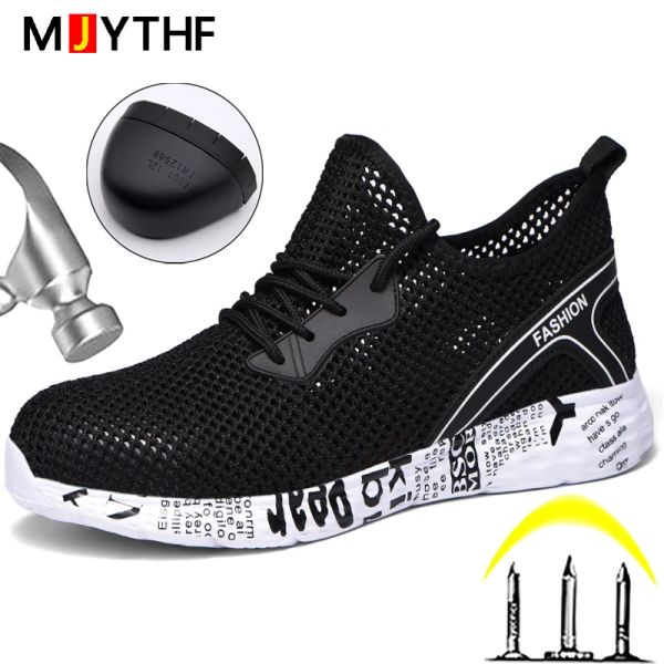 Boots Summer Safety Shoes Men Breatch Mesh Work Chaussures