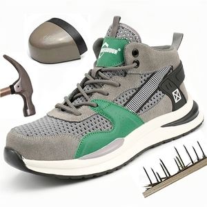 Laarzen zomerveiligheid schoenen mannen onverwoestbare bescherming werk sneakers stalen teen antismash antipunctuur ademende 220913