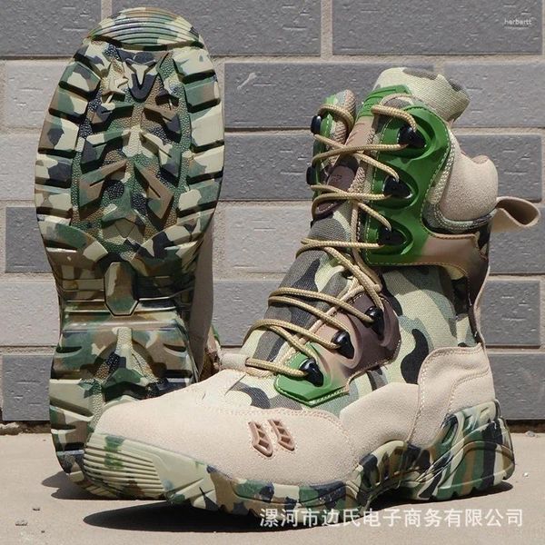 Botas tácticas para hombre camuflaje militar combate hombres zapatos de alta calidad hombre antideslizante caza