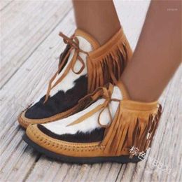 Botas Tassel Rome Short Women Mocasin Comfort For Flat Tobillo Ladies Round Toe Slip On Mujer Botas Calzado 20231