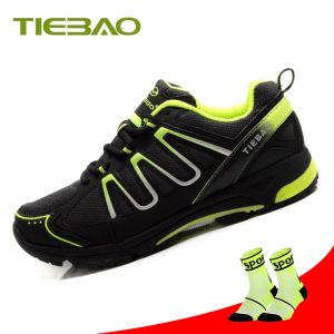 Boots Tiebao Pro Leisure Cycling Shoes Mountain Bike MTB schoenen Men Green Mountain Bike Sneakers rijden fietsen Women Triathlon schoenen