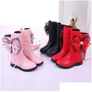 Bottes Toddler Enfant enfants bébé fille pour princesse papillon des chaussures de nœud de mode