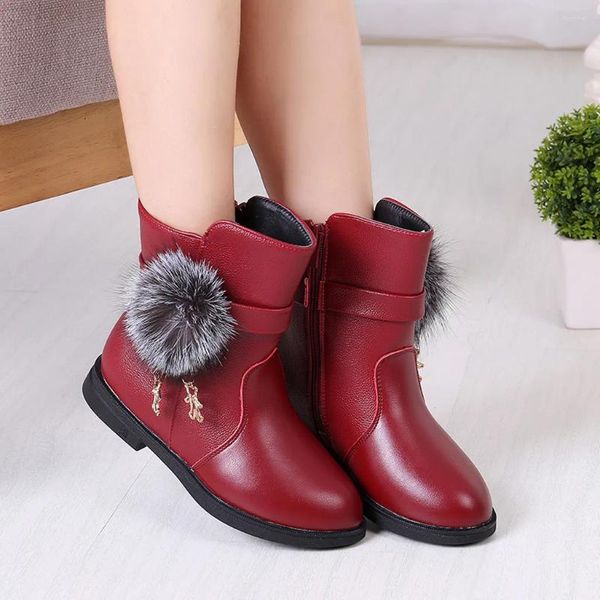 Bottes en cuir pour bébés filles, chaussures princesse à la mode, Kinder Laarzen Meisjes # Y2