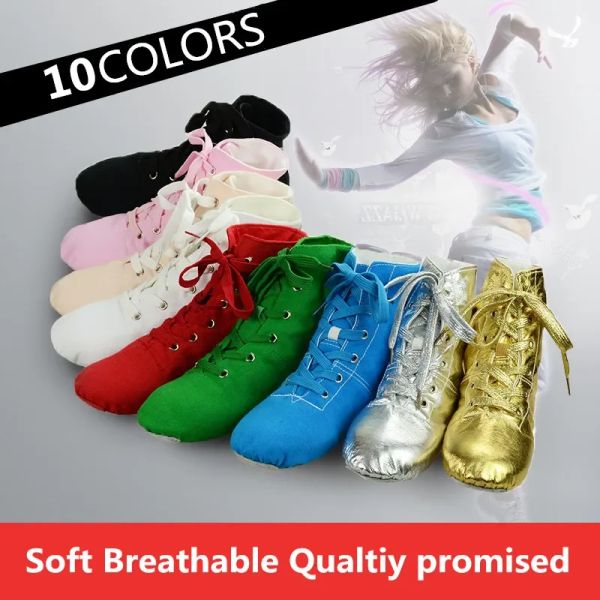 Bottes Top Modern Ballet Dance Split Talons Soft Sole Multicolor Canvas Jazz Shoes for Men Women