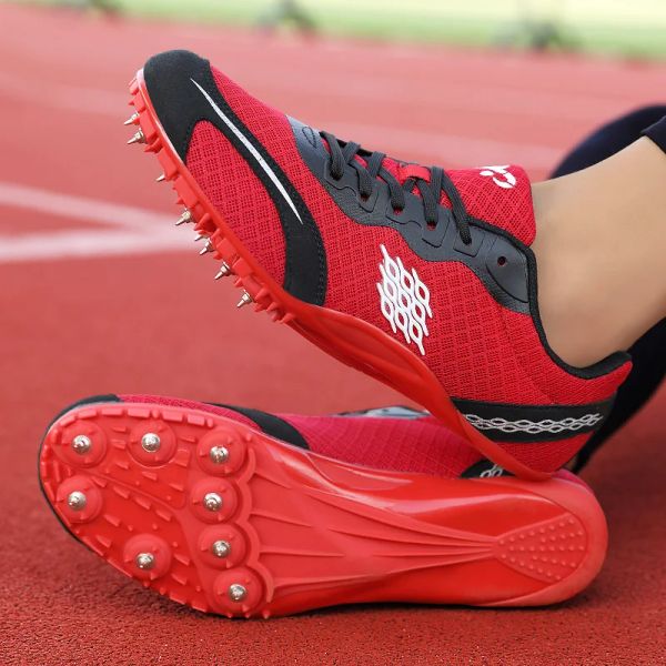 Boots Track Shoes Spikes Men Professional Track and Fields Sneakers Femmes Sprinter Chaussures de course couples Pikes Sports Chaussures Athlétisme