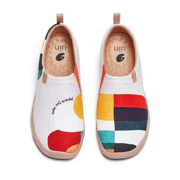Bottes Uin Chaussures décontractées pour femmes peintes Slip de marche sur des mocassins légers confortables