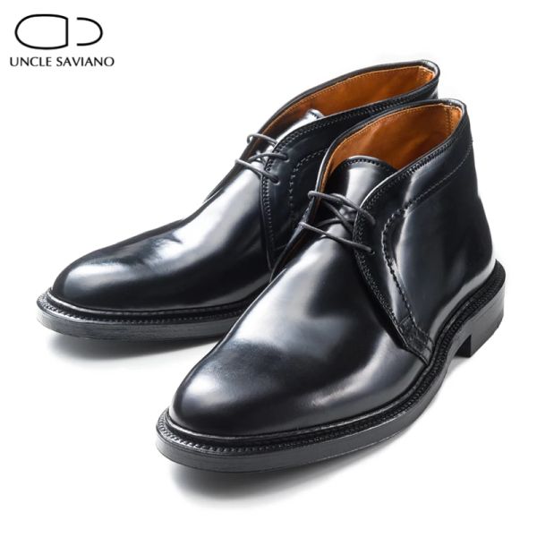 Botas tío Saviano Solid Winter Black Mens Botas zapatos Botas de trabajo Agregue Veet Japonés Diseñador de moda Diseñador de cuero genuino zapatos de cuero genuino