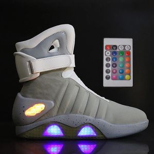 Botas UncleJerry Botas para Hombre Regreso al Futuro Zapatos LED con Carga USB para Adultos con Control Remoto para Hombres y Mujeres Botas para Fiesta Mag 231101