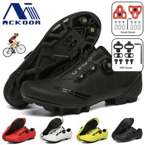 Laarzen unisex fiets sneaker mtb schoenen met mannen CLeat Road Dirt Bike Flat Racing Dames Bicycle Mountain SPD MTB schoenen Zapatillas MTB