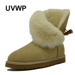 Laarzen UVWP Groothandel/detailhandel Hoge kwaliteit Dames Australië Klassieke Snowboots Echt leer Natuurlijk bont Winterlaarzen Warme damesschoenen 231026