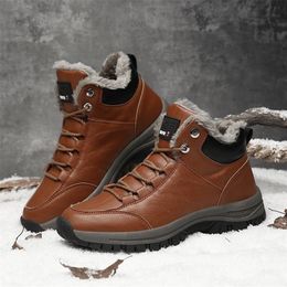 Laarzen valstone winter enkel sneeuw voor mannen casual mode aldult sneakers pluche buiten niet slip high schoenen maat 221007