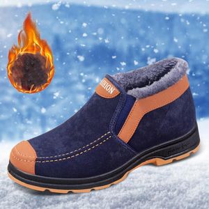 Laarzen veelzijdige waterdichte mannelijke lichtgewicht enkel mode pluche voering winter warme dikke bodemschoenen mannen sneeuw 2024