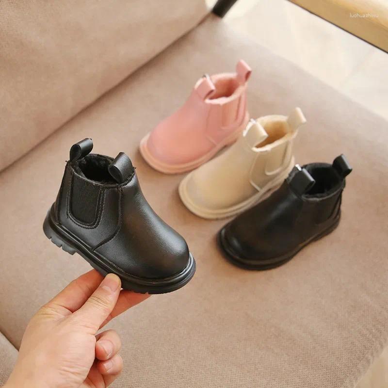 Boots Vintage Children Snow Black White Pink Platform Kids Fur For Girls Baby Toddler Boys Shoes Keep Warm