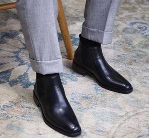 Botas Vintage Western Italy Botines hechos a mano Zapatos de negocios formales Bota Martin para hombre