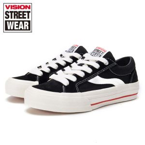 Laarzen vision street Wear x Odd Astley Pro Classics Black Skateboarding Shoes Men Retro Low Top Suede Canvas Shoe unisex Skate sneakers