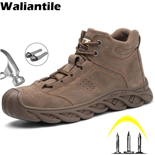 Boots Waliantile Electric Souding Safety Boots for Men Antismashing Indestructible Work Chaussures de la construction masculine