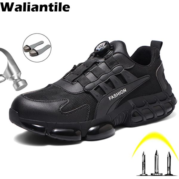 Boots Waliantile Puncture Proof Safety Shoes Sneakers for Men Working Boots Antismashing Steel Toe Indestructible Safety Footwear Man