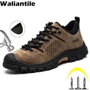 Laarzen Waliantile Steel Toe Cap Safety Shoes voor mannen onverwoestbare lekke Procture Proof Werkschoenen Laarzen industriële niet -slip veiligheidsschoenen