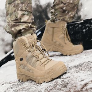 Bottes chaudes fourrure tactique militaire hommes force spéciale désert combat armée randonnée en plein air cheville chaussures travail saft 221022