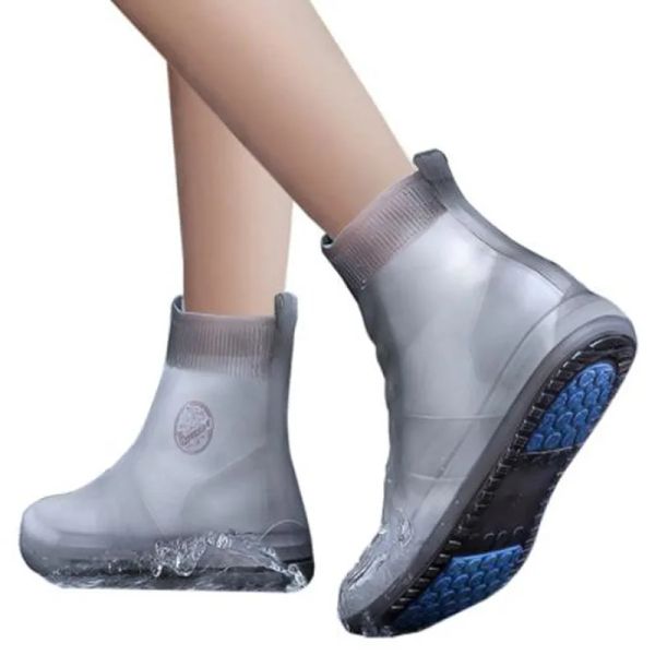 Bottes La chaussure imperméable couvre les ensembles de pluie de bottes en caoutchouc en silicone Enfants un jour de pluie épaississant des bottes de pluie extérieure antiki