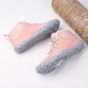 Botas impermeables zapatillas de deporte de invierno piel forrada nieve antideslizante mujeres hombres con cordones tobillo para actividades al aire libre