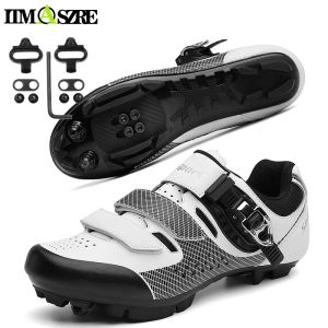 Laarzen witte nieuwe mountainbikes schoenen mannen cyclus sneakers dames racen mtb fietsen riding spd cleat schoenen snelheid platte fiets freeshipping