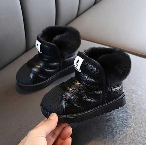 Botas de invierno para bebés, niñas, niños, nieve, cálidos, niños al aire libre, impermeables, antideslizantes, zapatos de algodón infantil de felpa 231207