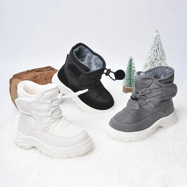 Botas inverno dinheiro compra crianças bebê preto neve macia sola quente sapatos de algodão para meninos e meninas