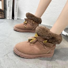 Botas de invierno Fashion 2024 Personalidad Dirección de agua Nieve Mujeres Agregue zapatos de algodón de vellón