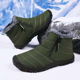 Bottes Hiver Fashion Casual Snow for Men Outdoor Plance Chaussures masculines doublées chaudes confortables Botas anti-skides Arrivées