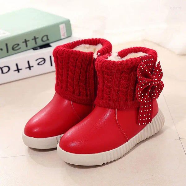 Bottes hiver enfants enfants Plus velours chaud princesse coton chaussures pour filles imperméable neige 5 6 7 8 9 10 11 12 ans