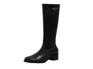 Bottes d'hiver Knee High Boots Femme Designer Toe Round Talons bas Chaussures en cuir en cuir Générat en cuir Fashion Luxury PL8553332