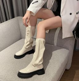 Laarzen winter dame dames rubberen schoenen regen laarzen-vrouwen sexy dij hoge hakken rond teen 2021 over-the-knie med lolita