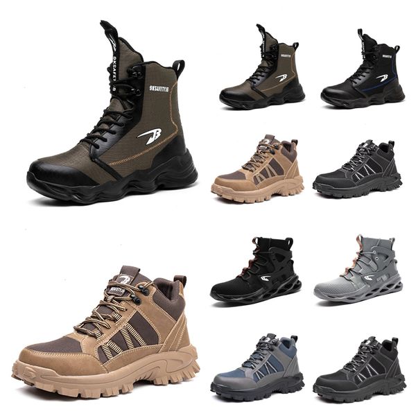 Boots Hiver Men Boots en cuir en cuir baskets imperméables d'escalade chaussures unisexes femmes extérieures non glissées chaudes de randonnée à la cheville manue