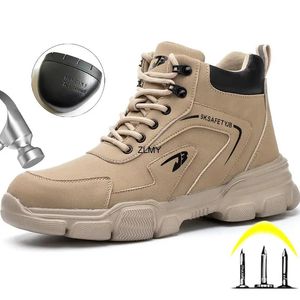Botas de invierno para hombre, zapatos de seguridad para el trabajo, a prueba de pinchazos, con punta de acero, protección industrial 231128