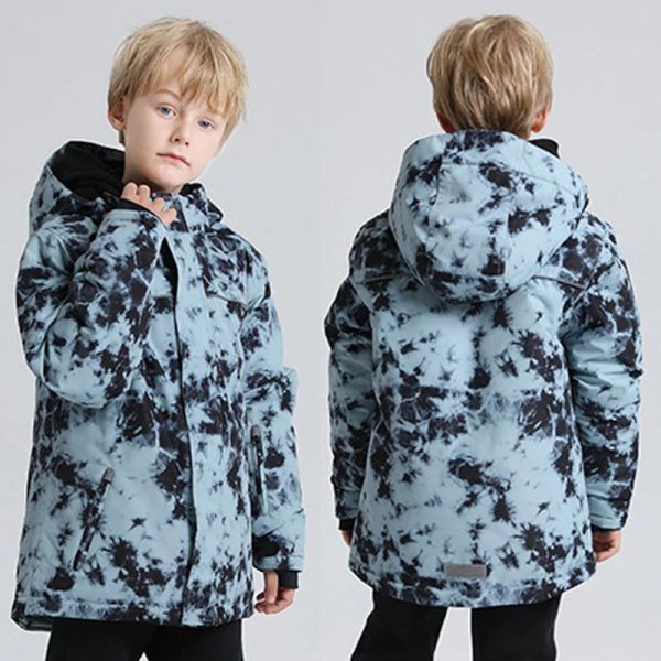 Botas Jackets de esquí de invierno Niños impermeables engrosamiento de snowboard chaquetas para niños termales a prueba de viento a prueba de viento abrigos